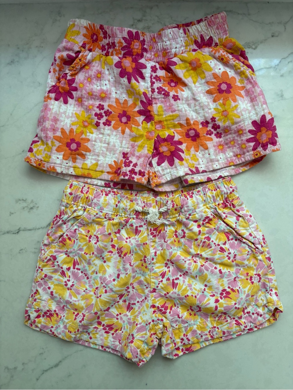 Cat & Jack & Osh Kosh Pink Orange Yellow Floral Girls' Shorts (2-Pack)